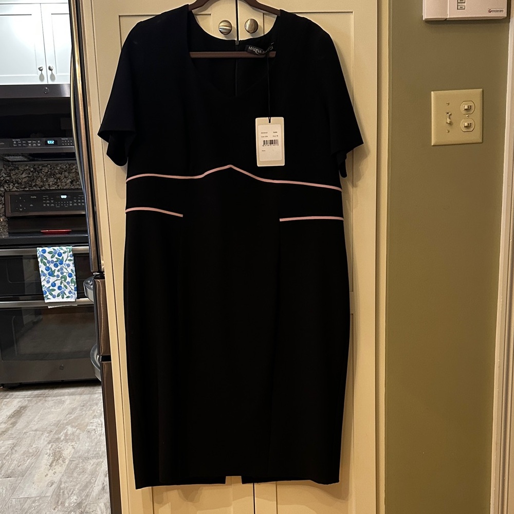 Marina Rinaldi Black Dress with Pink Trim